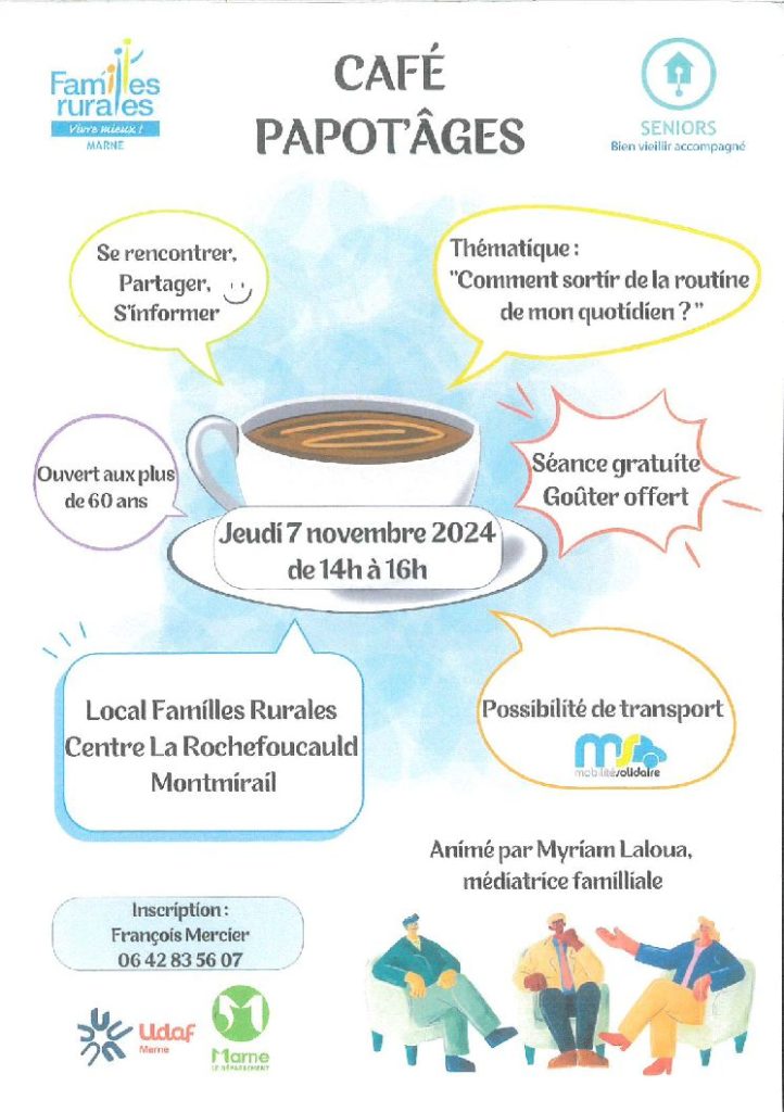 Familles rurales – Café papotâges le 7 novembre