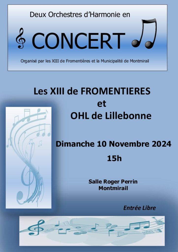 Les XIII de Fromentières – Concert d’échange OHL de Lillebonne le 10 novembre à 15h