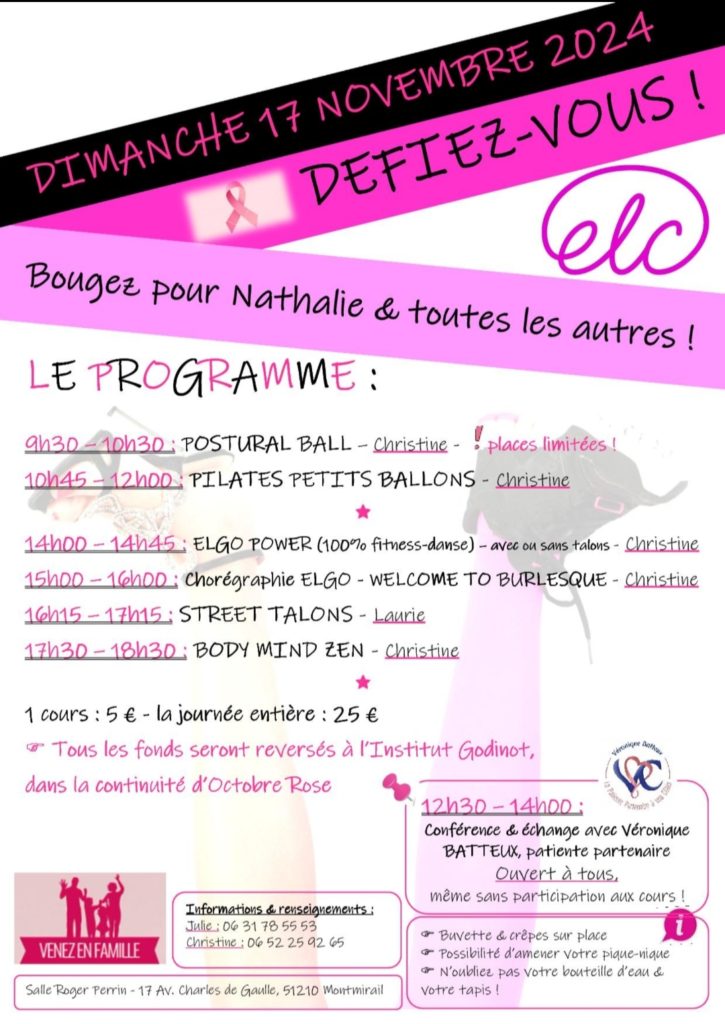 ELC – Bougez pour Nathalie & toutes les autres ! Le 17 novembre 2024 Salle Roger Perrin